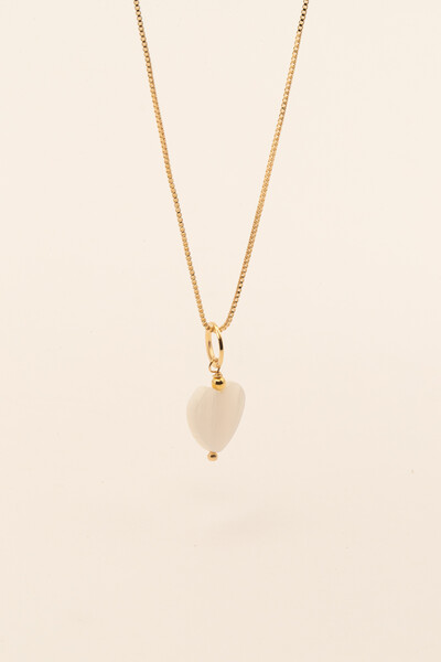 Foto Pingente Coração Madrepérola Banho Ouro 18K