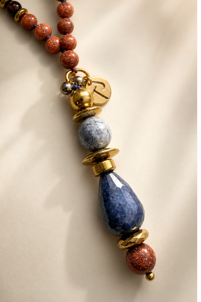 Foto Colar Vera Eloise Goldstone Banho Ouro 18k