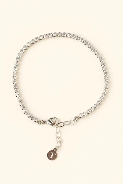 Foto Pulseira Riviera Prateada Zircônia Redonda