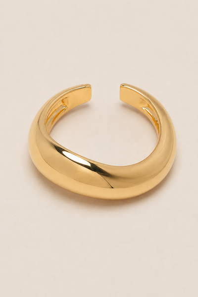 Foto Anel Onda Banho Ouro 18K