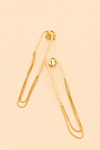 Foto Brinco Slim Banho Ouro 18K