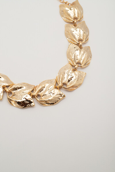 Foto Colar Dourado Placas Tulipa