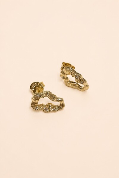 Foto Brinco Orgânico Zircônia Banho Ouro 18K