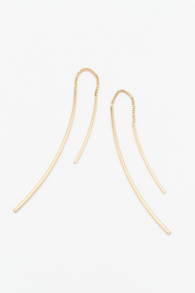 Foto Brinco Fio Palito Banho Ouro 18K