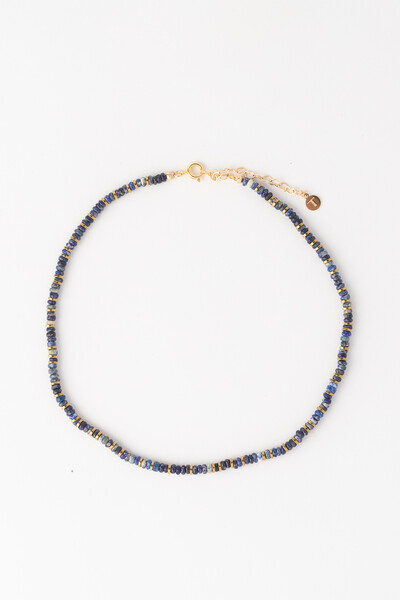 FotoColar Choker Lápis Lazuli Banho Ouro 18K