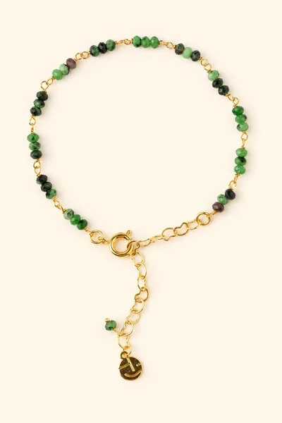 Foto Pulseira Rubizoisita Banho Ouro 18K