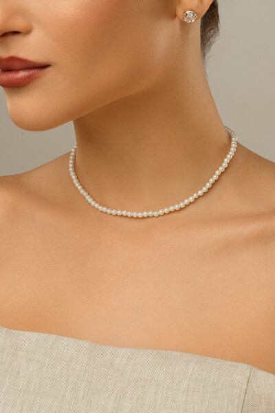 Foto Colar Choker Pérola Shell Banho Ouro 18k