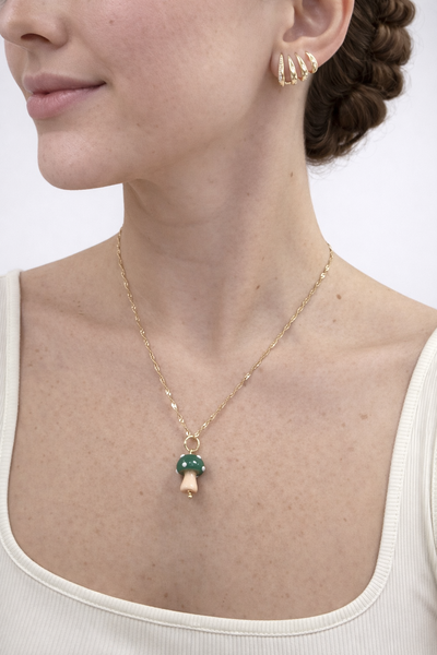 Foto Pingente Cogumelo Da Sorte Banho Ouro 18K