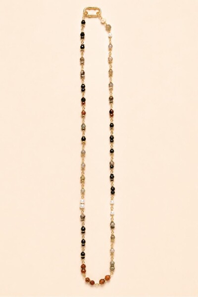 Foto Colar Pedras Mix Jasper Banho Ouro 18K