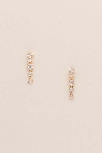 FotoBrinco Cascata Mix Zircônia Banho Ouro 18K