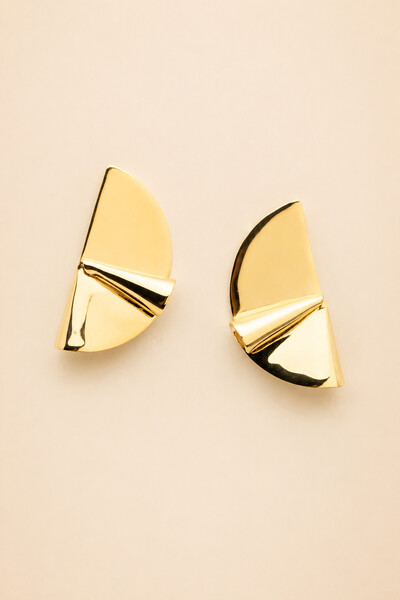 Foto Brinco Dourado Placa Dobradura