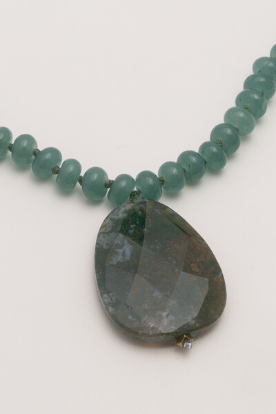 Foto Colar Jade Agatha Musgo Banho Ouro 18K