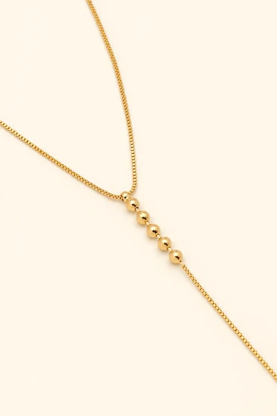Foto Colar Gravata Bubbles Frente e Verso Banho Ouro18K