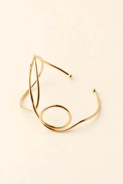 Foto Pulseira Bracelete Dourada Fio Orgânico
