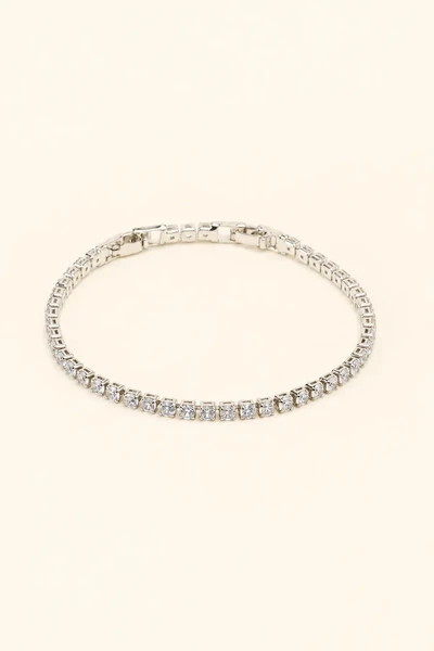 Foto Pulseira Riviera Prateada Zircônia Cristal