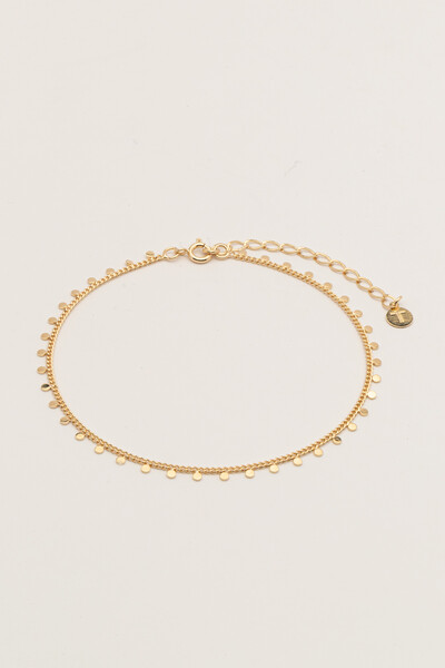 Foto Tornozeleira Mini Plaquinhas Banho Ouro 18K