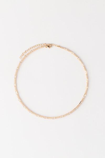 FotoColar Aro Dourado Zircônia Baguete