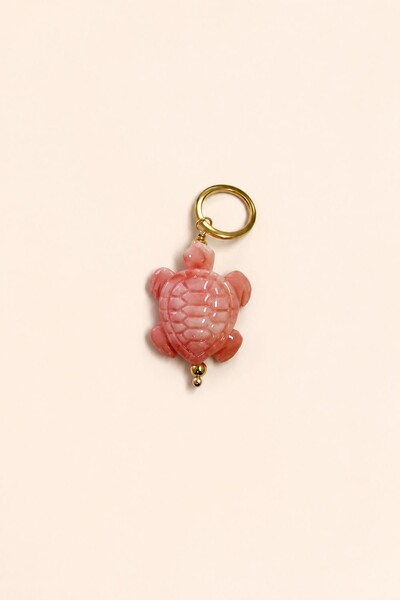 Foto Pingente Tartaruga Salmão Banho Ouro 18K