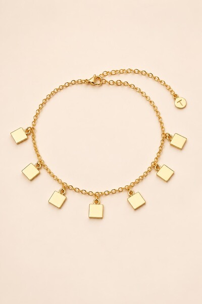 Foto Pulseira Dourada Cubos