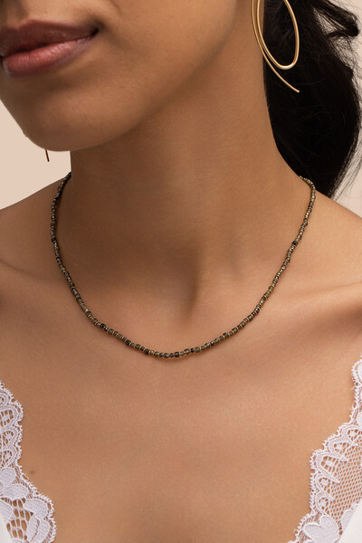 Foto Colar Biarritz Mini Zircônia Verde Banho Ouro 18K