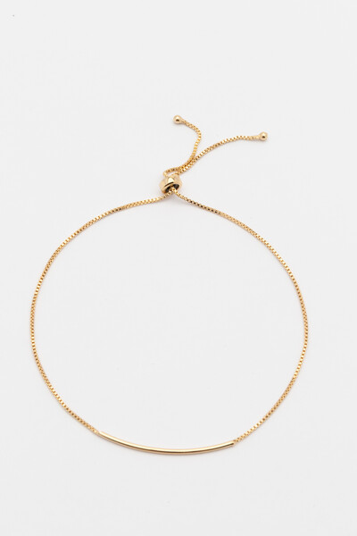 Foto Pulseira Veneziana Palito Banho Ouro 18K