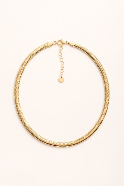 Foto Colar Choker Snake Dourado