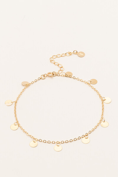 Foto Tornozeleira Plaquinhas Banho Ouro 18K