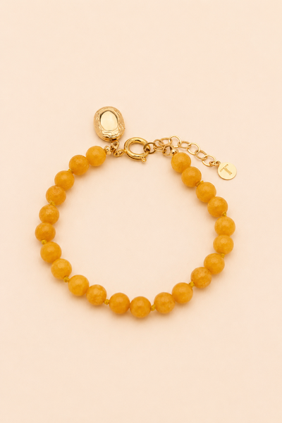 Foto Pulseira Nautic Jade Amarela Banho Ouro 18K