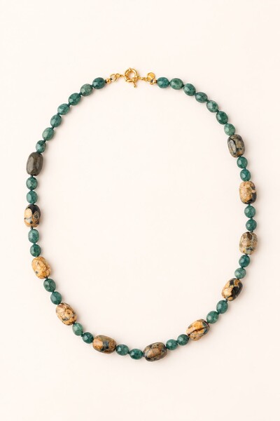 Foto Colar Agatha Marmorizada Banho Ouro 18K