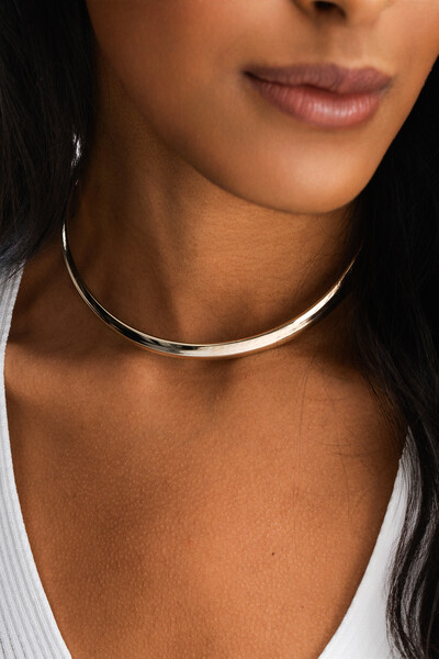 Foto Colar Choker Aro Dourado