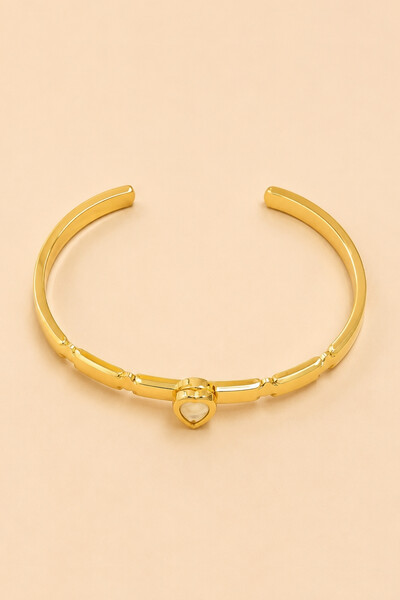 Foto Pulseira Dourada Bracelete Gota Resina Off