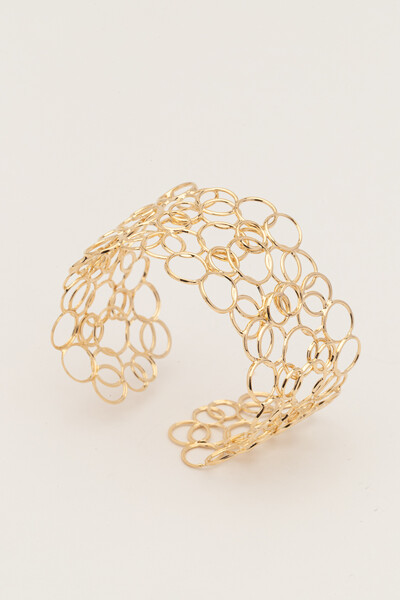 Foto Pulseira Bracelete Círculos Dourado