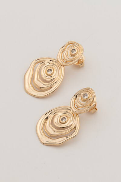 Foto Brinco Dourado Vibração Duplo Zircônia