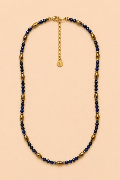 Foto Colar Choker Sodalita Blue Banho Ouro 18K