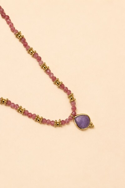 Foto Colar Prya Fiore Gota Ametista Banho Ouro 18K