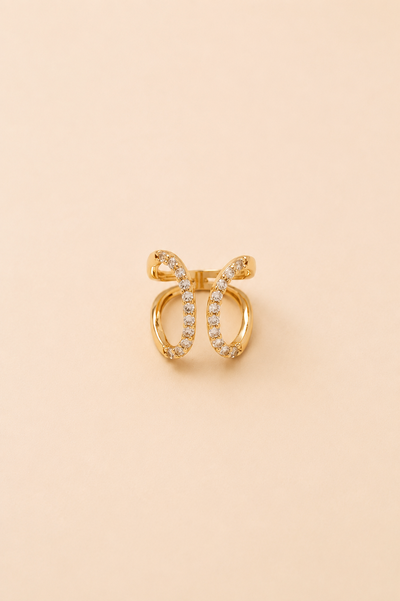 Foto Anel Elegance Zircônia Banho Ouro 18K
