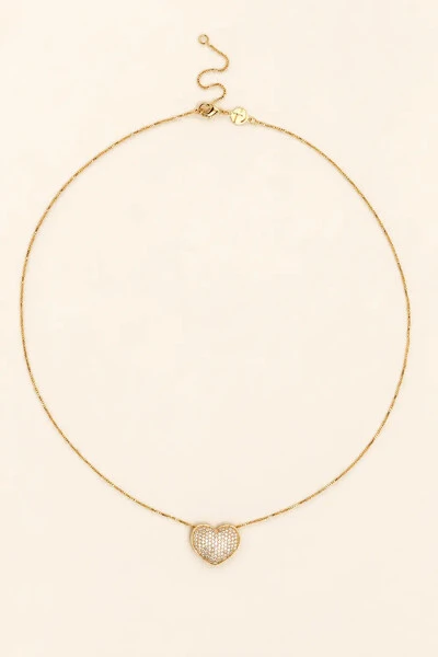 Foto Colar Coração Zircônia Banho ouro 18K