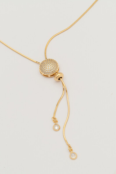 FotoColar Dourado Gravata Botão Zircônia Cristal