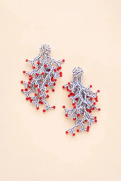 Foto Brinco Cacho Coral Banho Ouro 18K