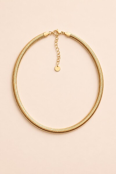 Foto Colar Choker Snake Dourado