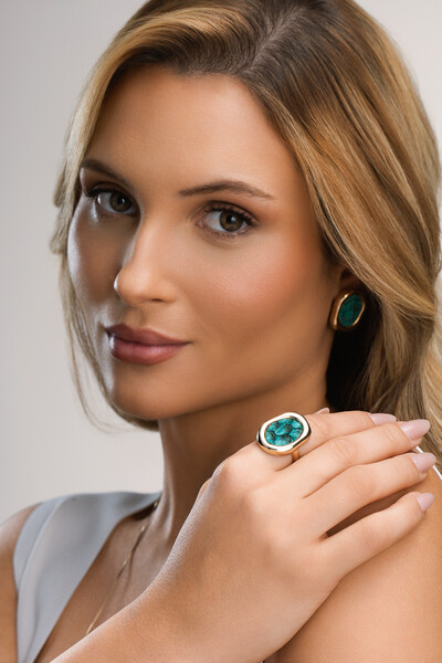 FotoAnel Dourado Orgânico Tilápia Turquesa