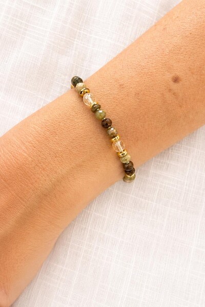 Foto Pulseira Mix Pedras Banho Ouro 18K