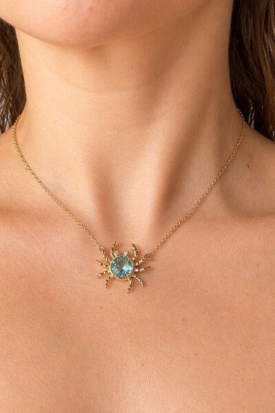 Foto Colar Caranguejo Aqua Banho Ouro 18K