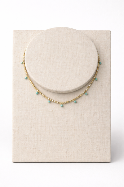 Foto Colar Choker Esferas Dourada