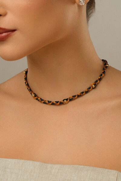 FotoColar Choker Trançado Boho Banho Ouro 18k