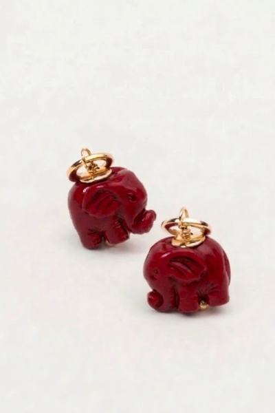 Foto Pingente Elefante da Sorte Red Banho Ouro 18K