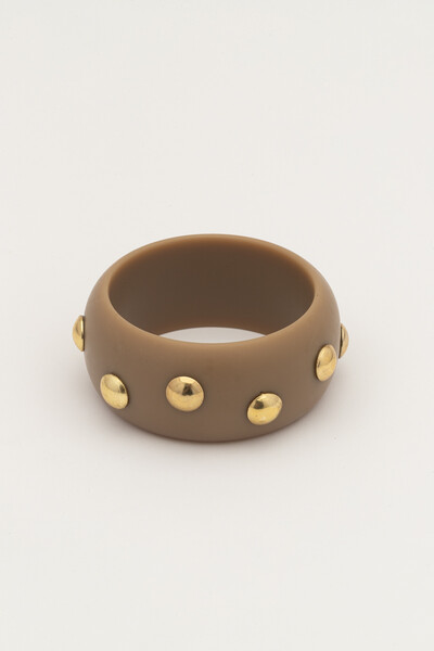 FotoBracelete Resina Fendi Tachinhas Douradas