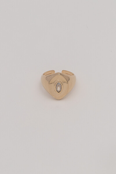 FotoAnel Dedinho Zircônia Navete Banho Ouro 18K