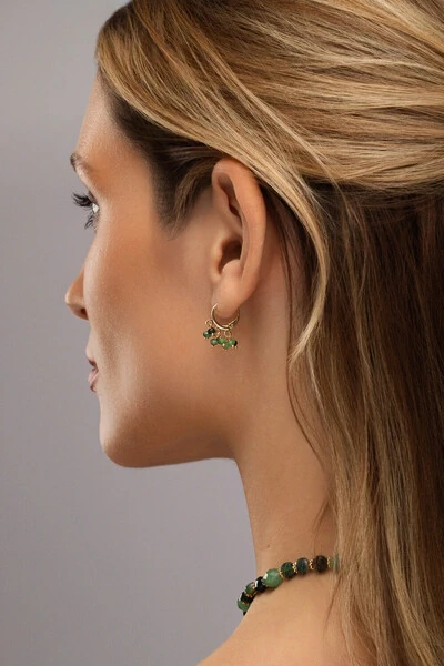 Foto Argola Cachinho Rubizoisita Banho Ouro 18K