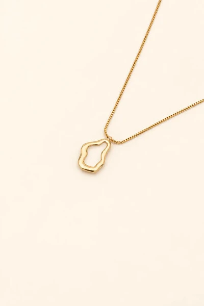 Foto Colar Dourado Orgânico Perolado